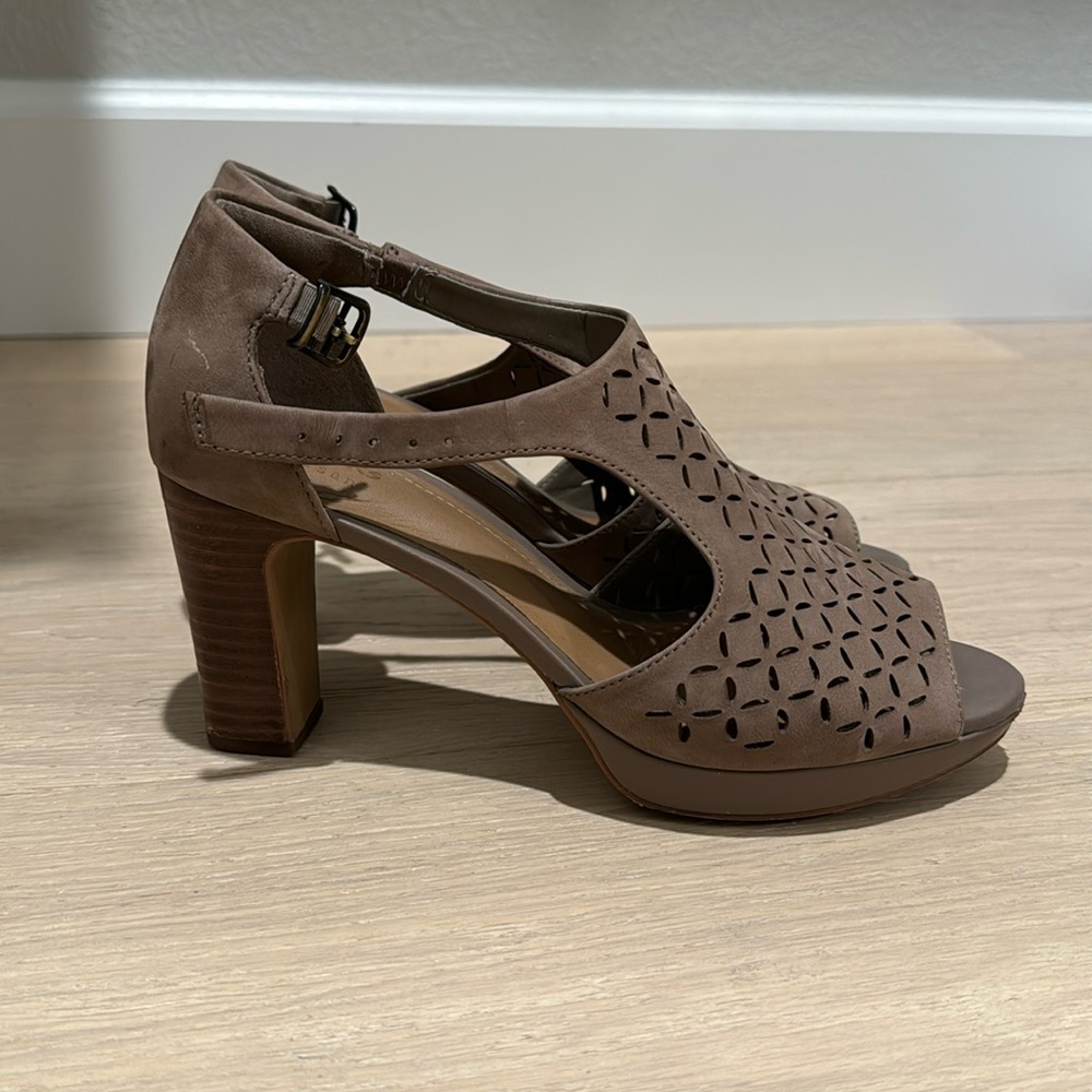 Clark’s open toed heels